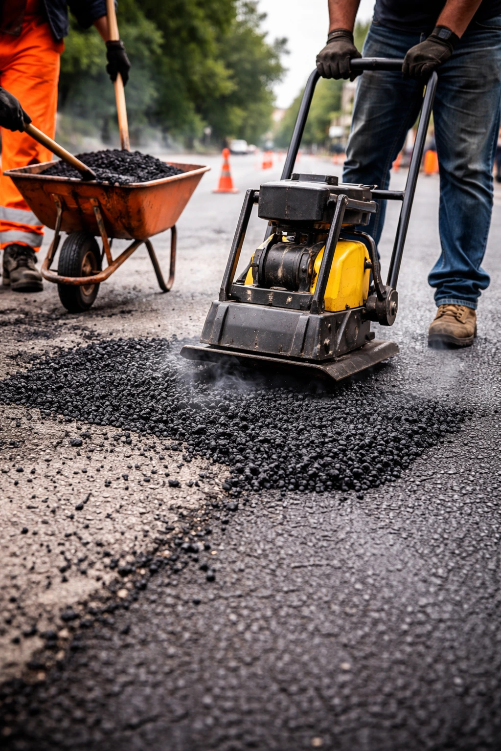 Asphalt repair with patching and compaction in Pennsylvania by Liberty Paving