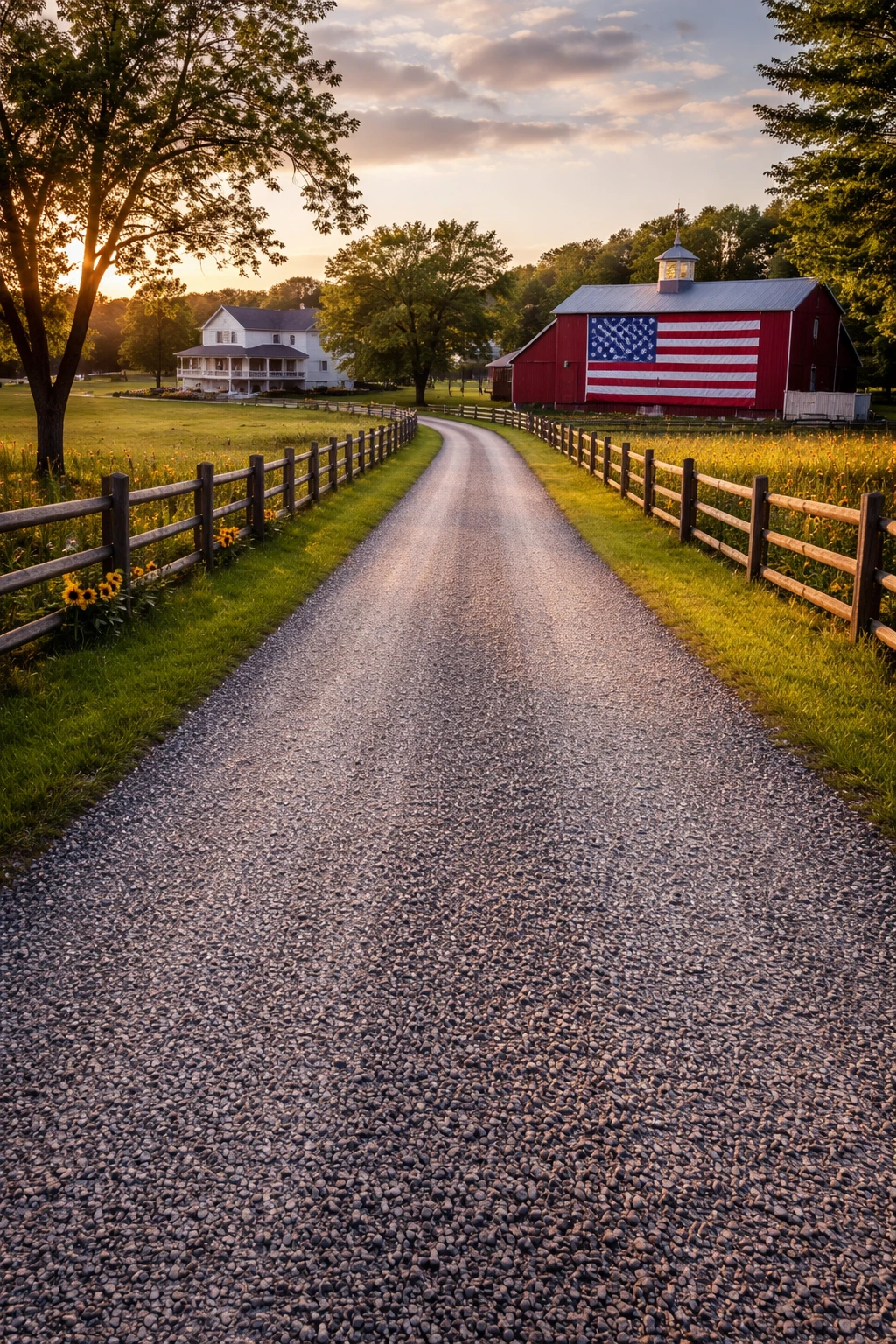 Tar and chip driveway at a Pennsylvania farmhouse by Liberty Paving