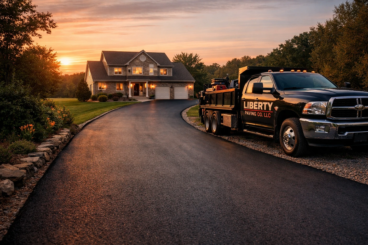Asphalt driveway installation in Quakertown PA by Liberty Paving Co LLC