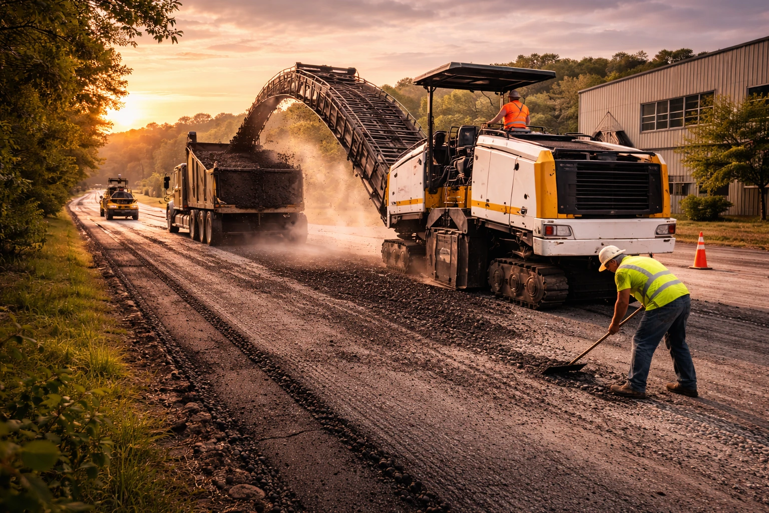 Asphalt milling contractor in Quakertown PA removing old pavement for resurfacing
