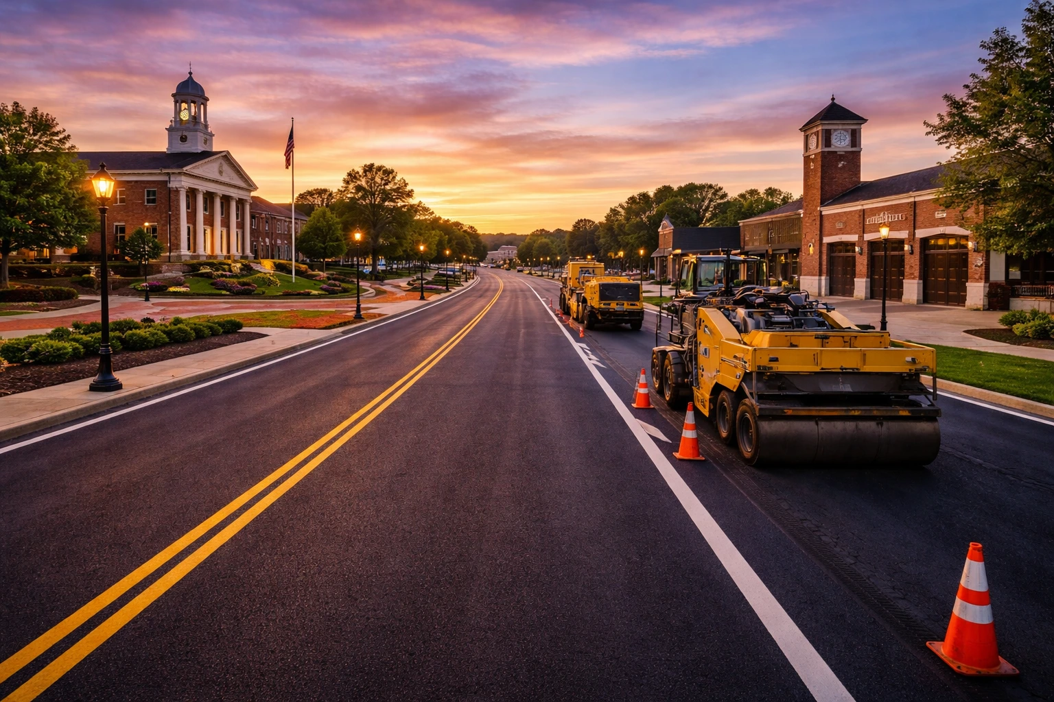 Municipal public works asphalt paving in Quakertown PA by Liberty Paving Co.