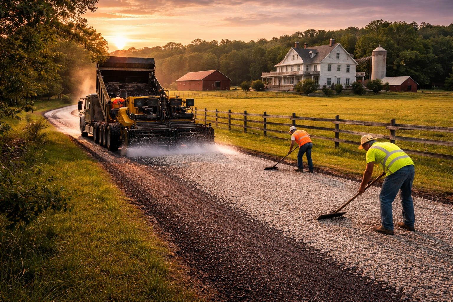 Tar and chip driveway installation in Quakertown PA by Liberty Paving Co LLC